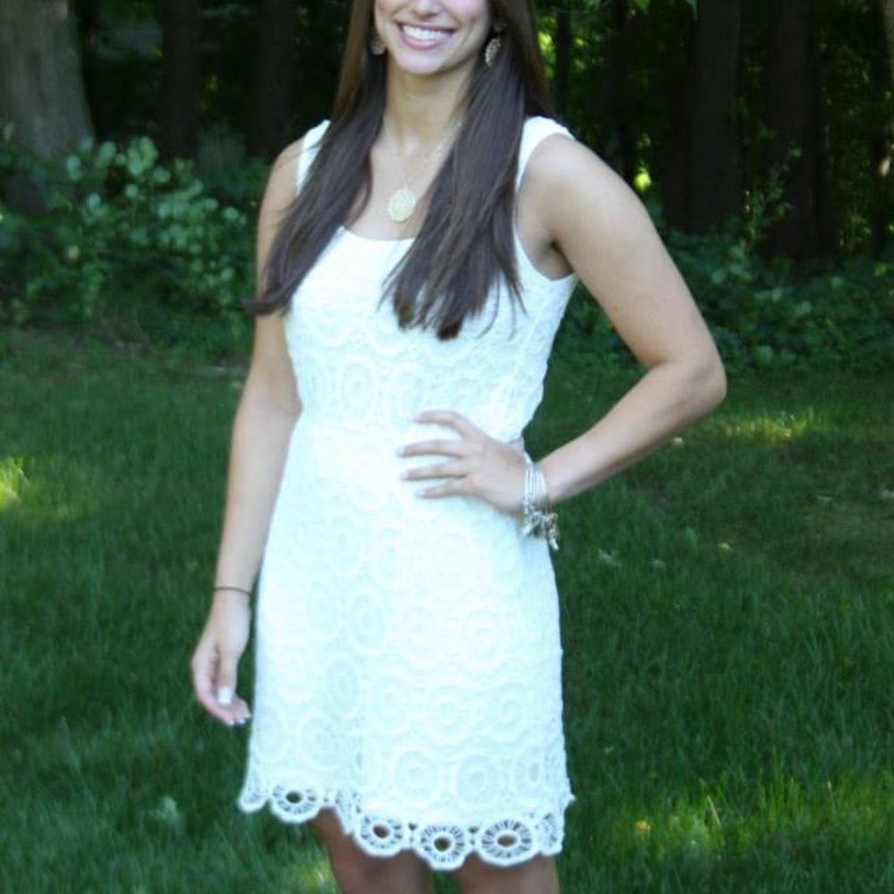 WHITE CROCHET DETAILED SUNDRESS SIZE 6